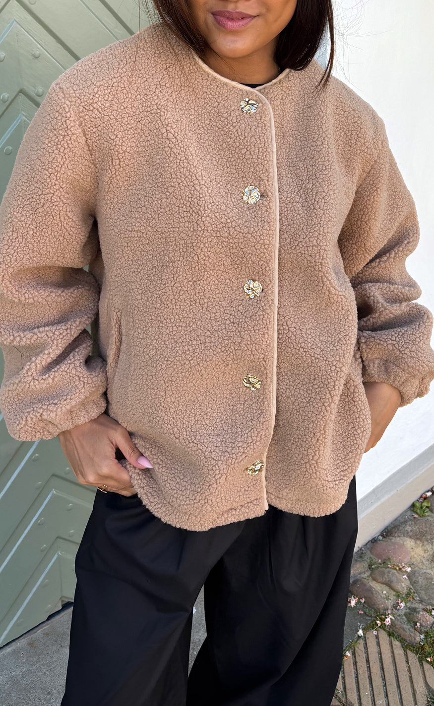 Say Ina Copenhagen Fleece Jakke Gloria Taupe