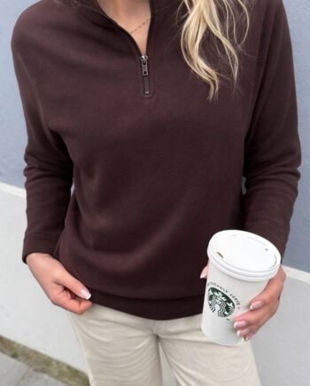 Say Ina Copenhagen Fleece Trøje Fie Warm Brown
