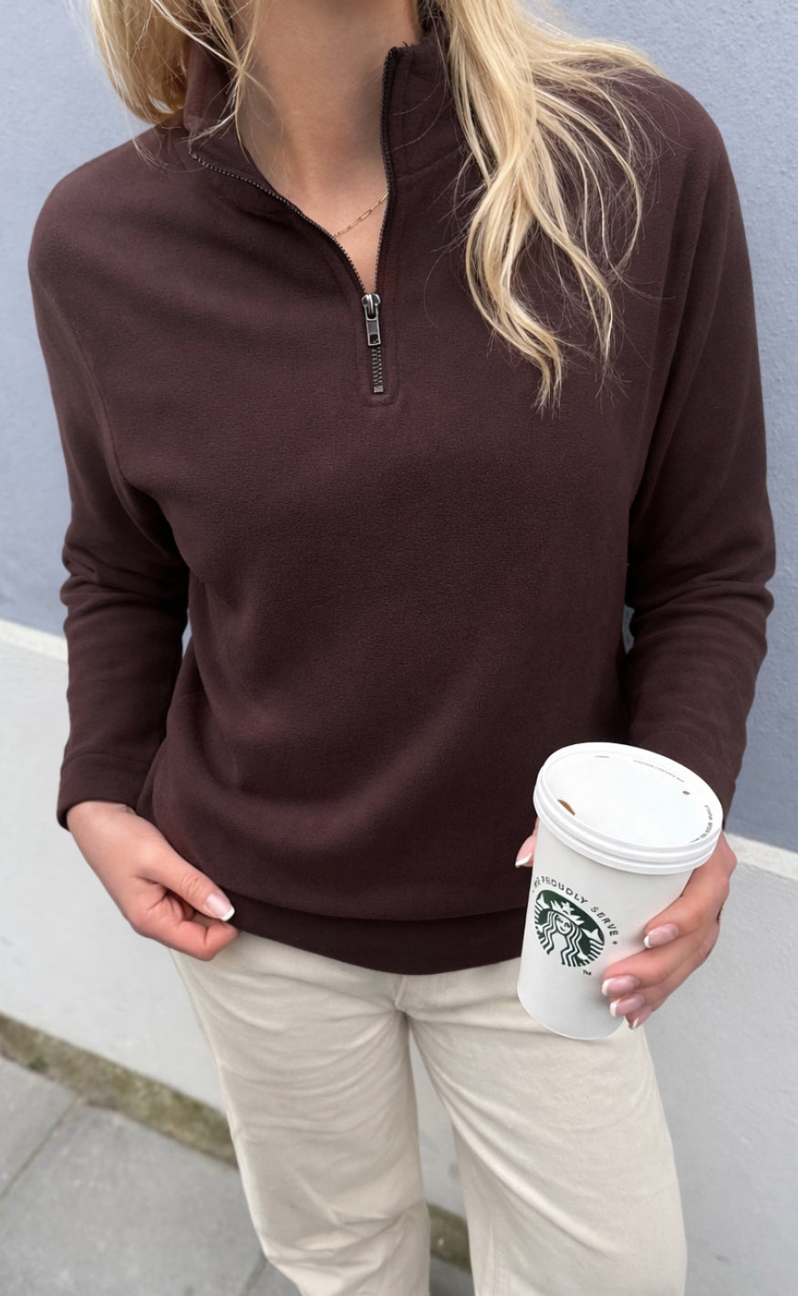 Say Ina Copenhagen Fleece Trøje Fie Warm Brown