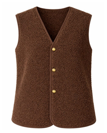 Say Ina Copenhagen Fleece Vest Gloria Dark Brown