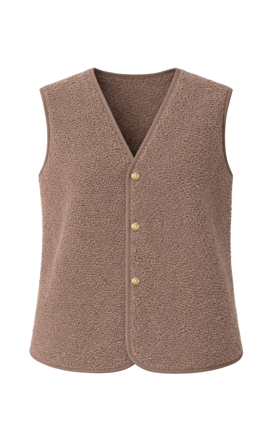 Say Ina Copenhagen Fleece Vest Gloria Taupe