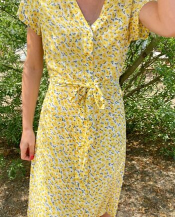 Say Ina Copenhagen Kjole Astrid Yellow Flower