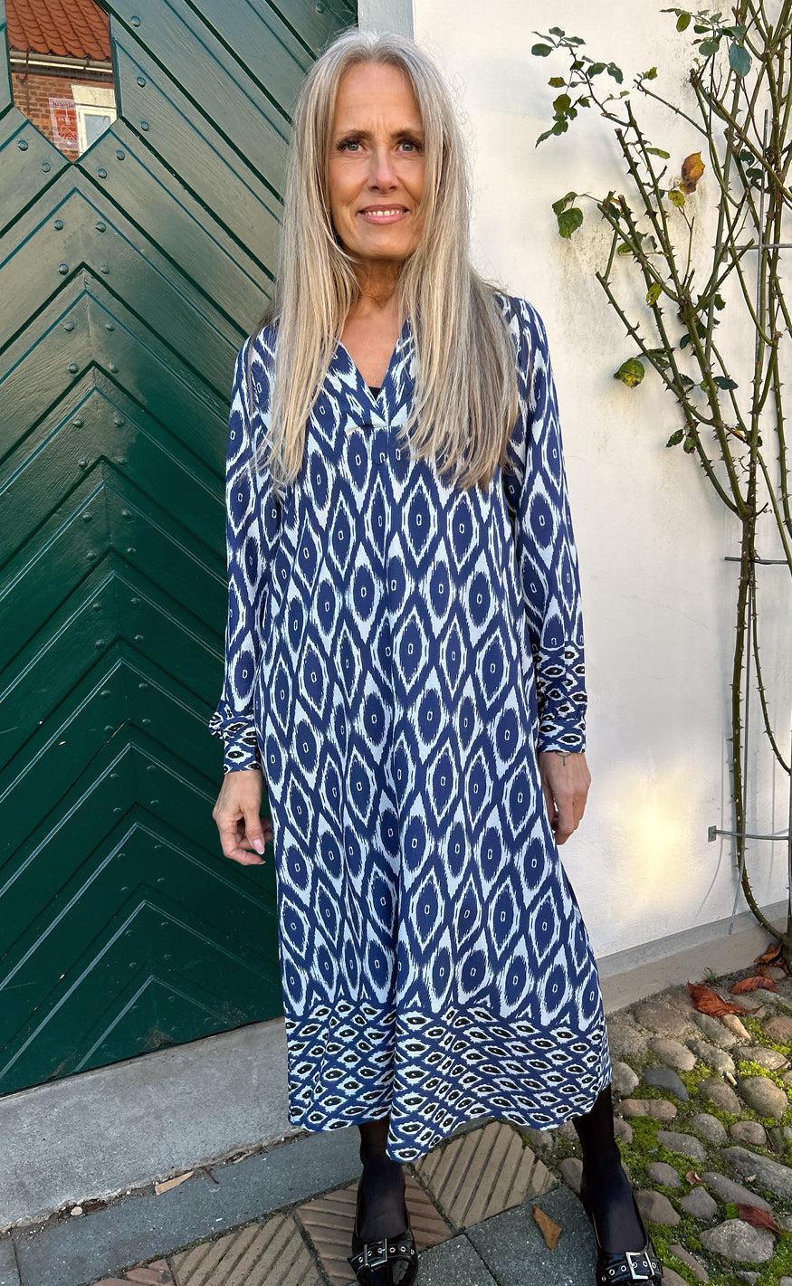 Say Ina Copenhagen Kjole Camma Blue Printed