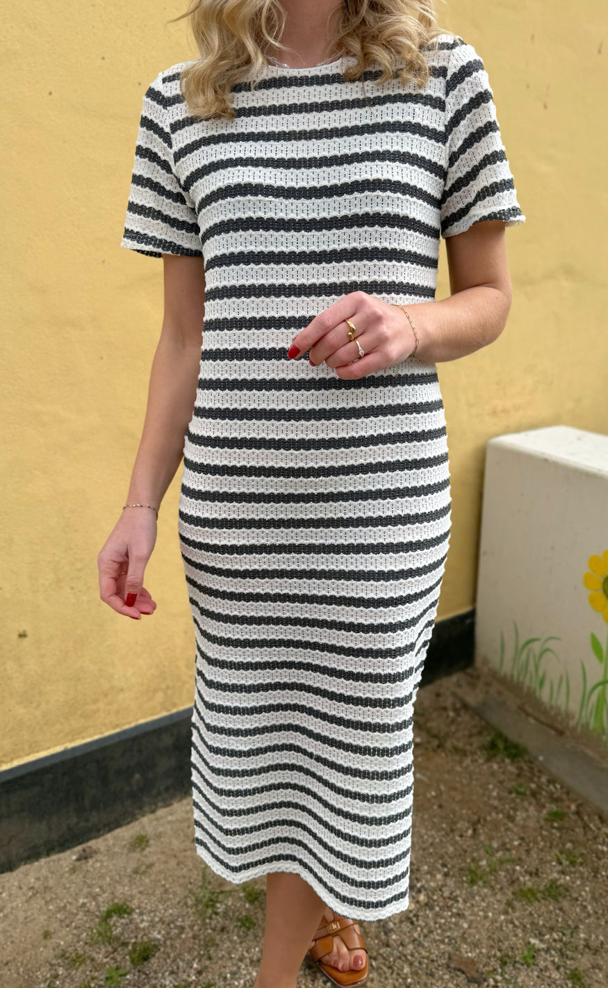 Say Ina Copenhagen Kjole Carolina Knit Black Striped