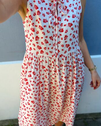Say Ina Copenhagen Kjole Heidi White Red Flowers