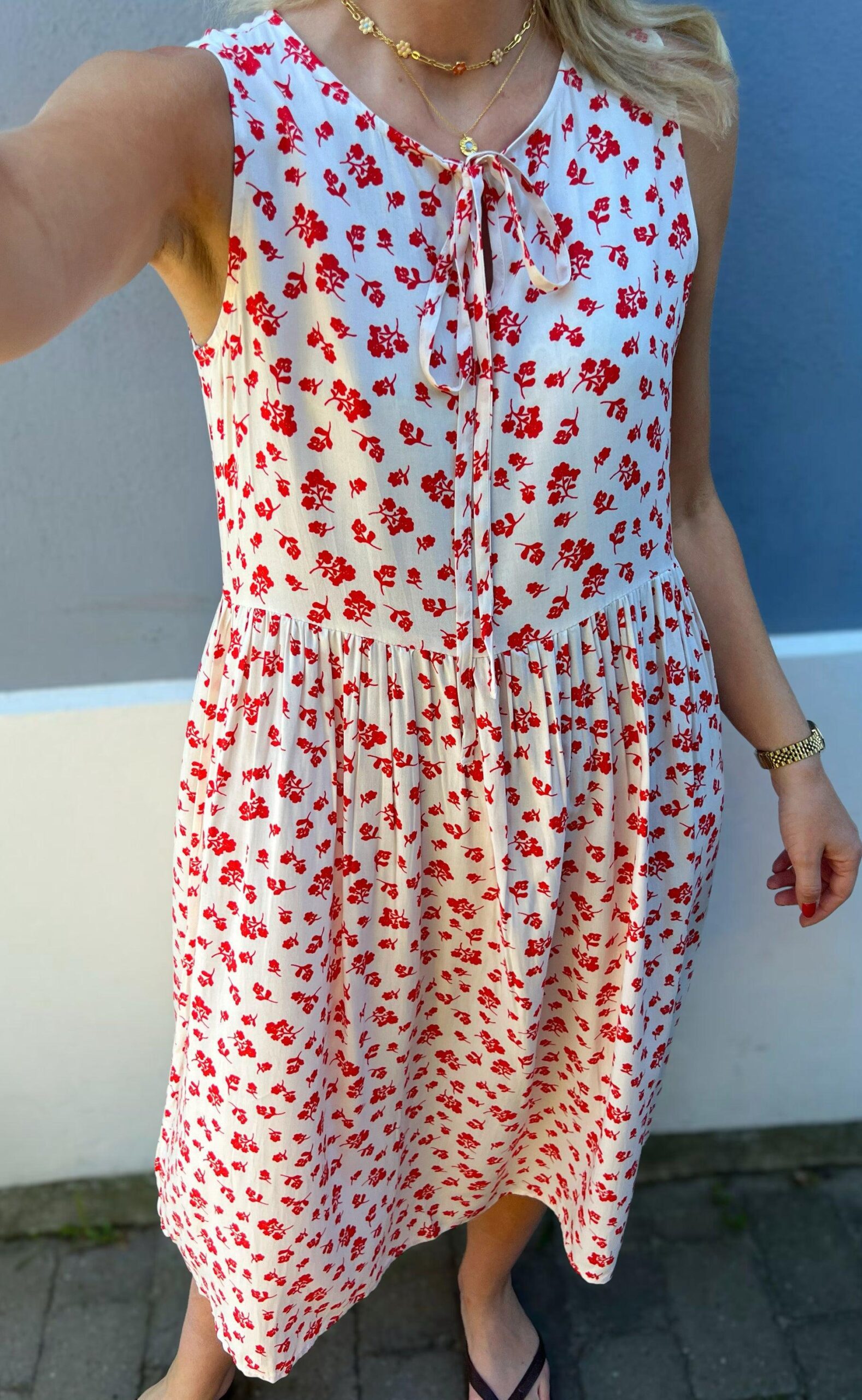 Say Ina Copenhagen Kjole Heidi White Red Flowers