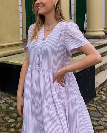 Say Ina Copenhagen Kjole Kia Purple Stripe