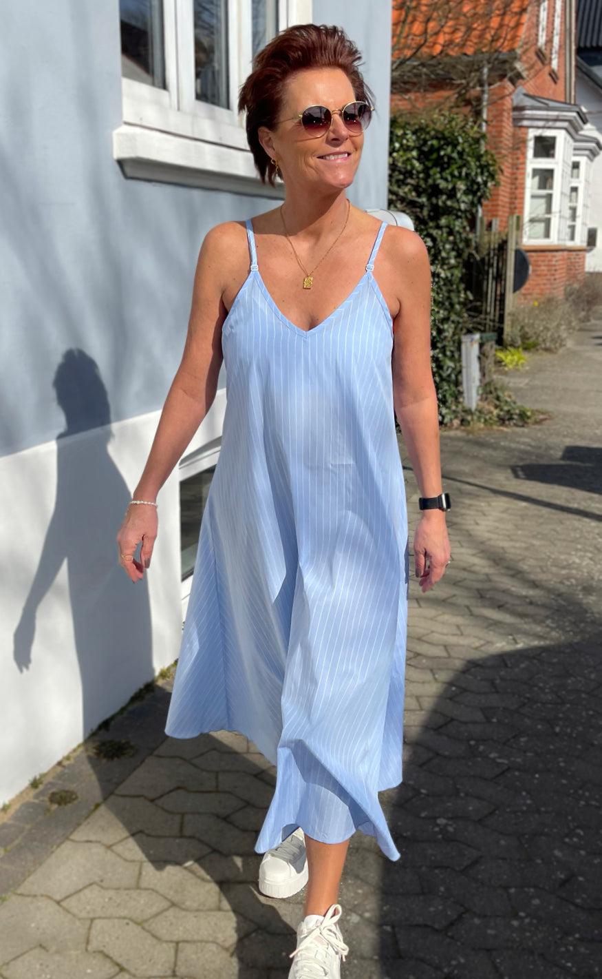 Say Ina Copenhagen Kjole Klara Blue White Stripe