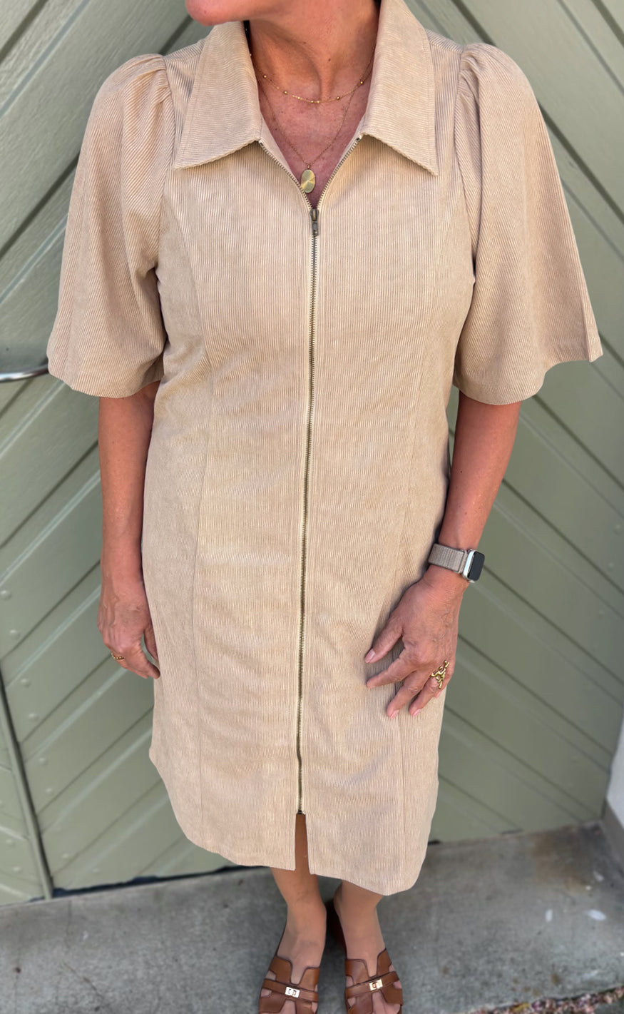 Say Ina Copenhagen Kjole Nora Beige Corduroy