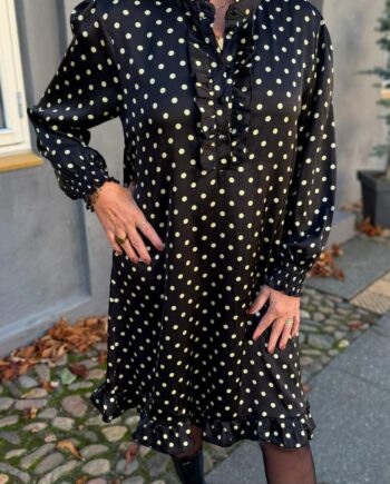 Say Ina Copenhagen Kjole Pia Black    Green Dots