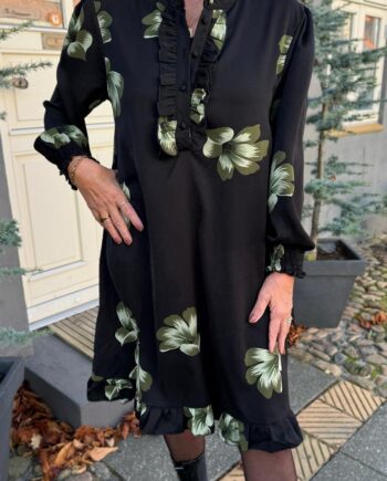 Say Ina Copenhagen Kjole Pia Black    Green Flower
