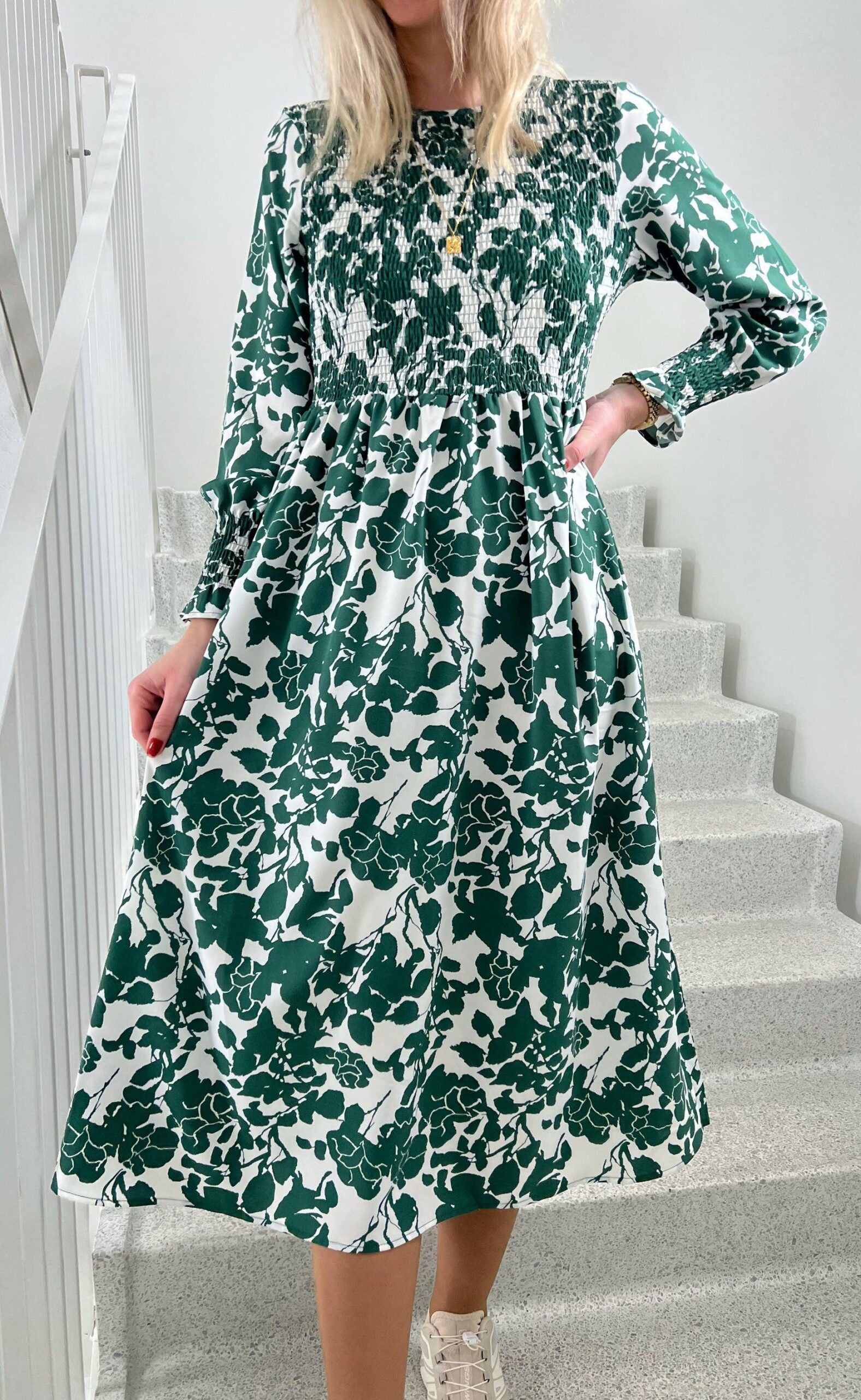 Say Ina Copenhagen Kjole Veronica Green Flower