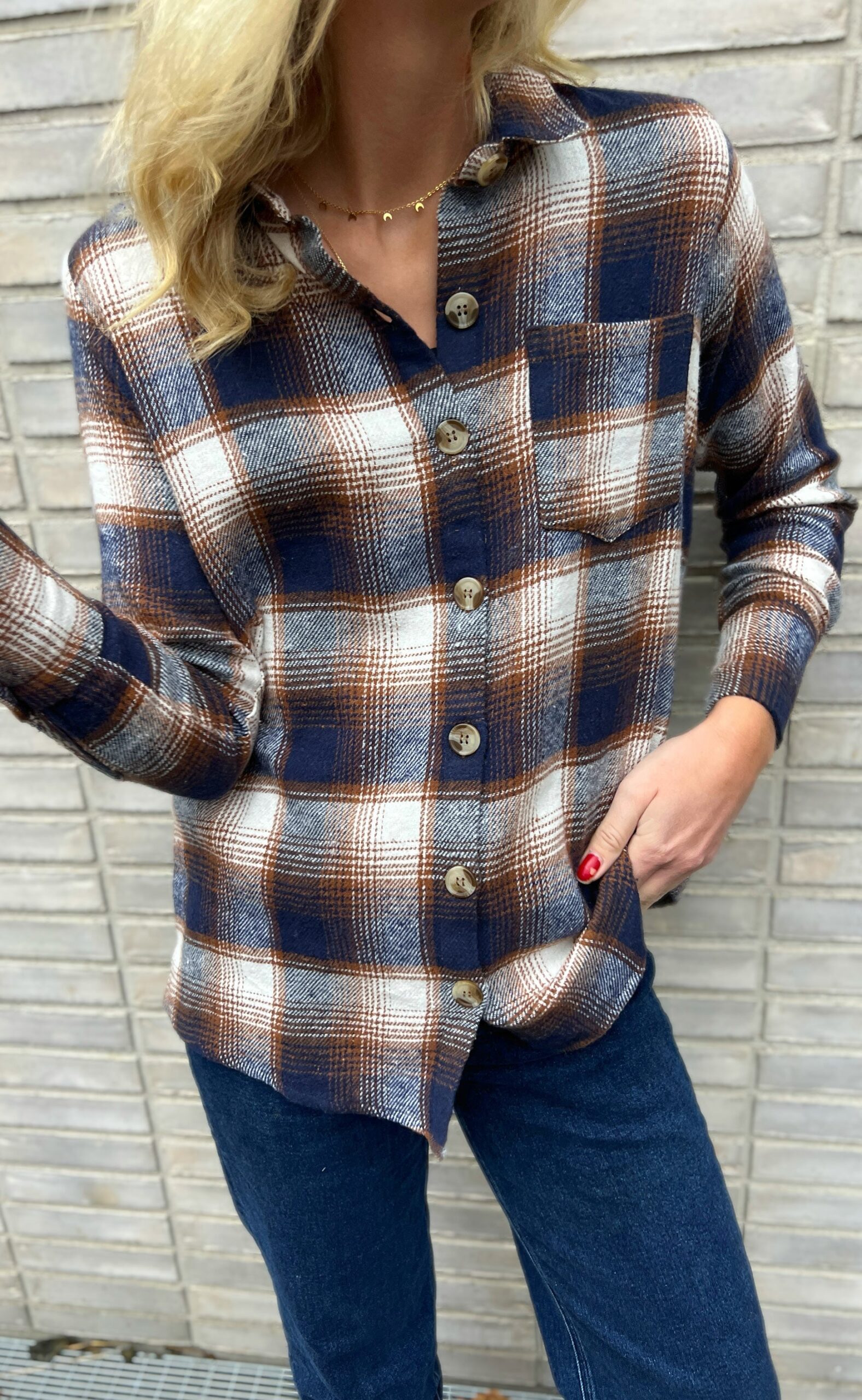 Say Ina Copenhagen Skjorte Caya Brown Check