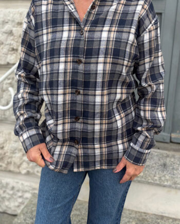 Say Ina Copenhagen Skjorte Fira Fannel Blue   Grey Checks