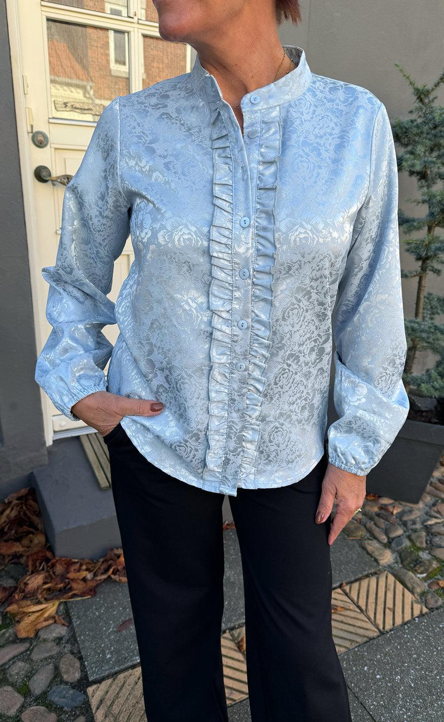 Say Ina Copenhagen Skjorte Florina Light Blue Flower