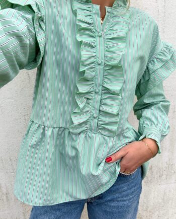 Say Ina Copenhagen Skjorte Frida Green Striped