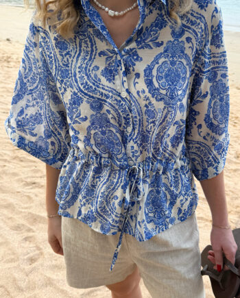 Say Ina Copenhagen Skjorte Liana Blue Paisley