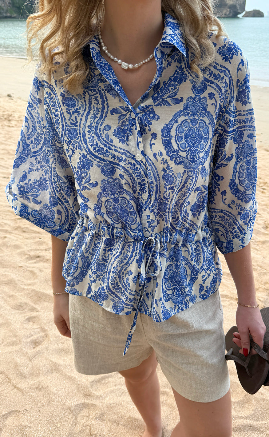 Say Ina Copenhagen Skjorte Liana Blue Paisley