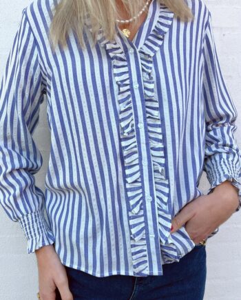 Say Ina Copenhagen Skjorte Naya Navy   White Stripes    Lurex