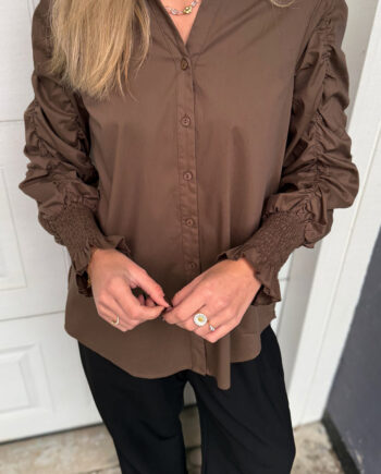Say Ina Copenhagen Skjorte Rina Ruffle Dark Brown