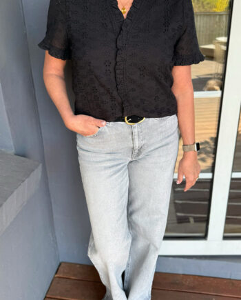 Say Ina Copenhagen Top Catja Black Broderie Anglaise