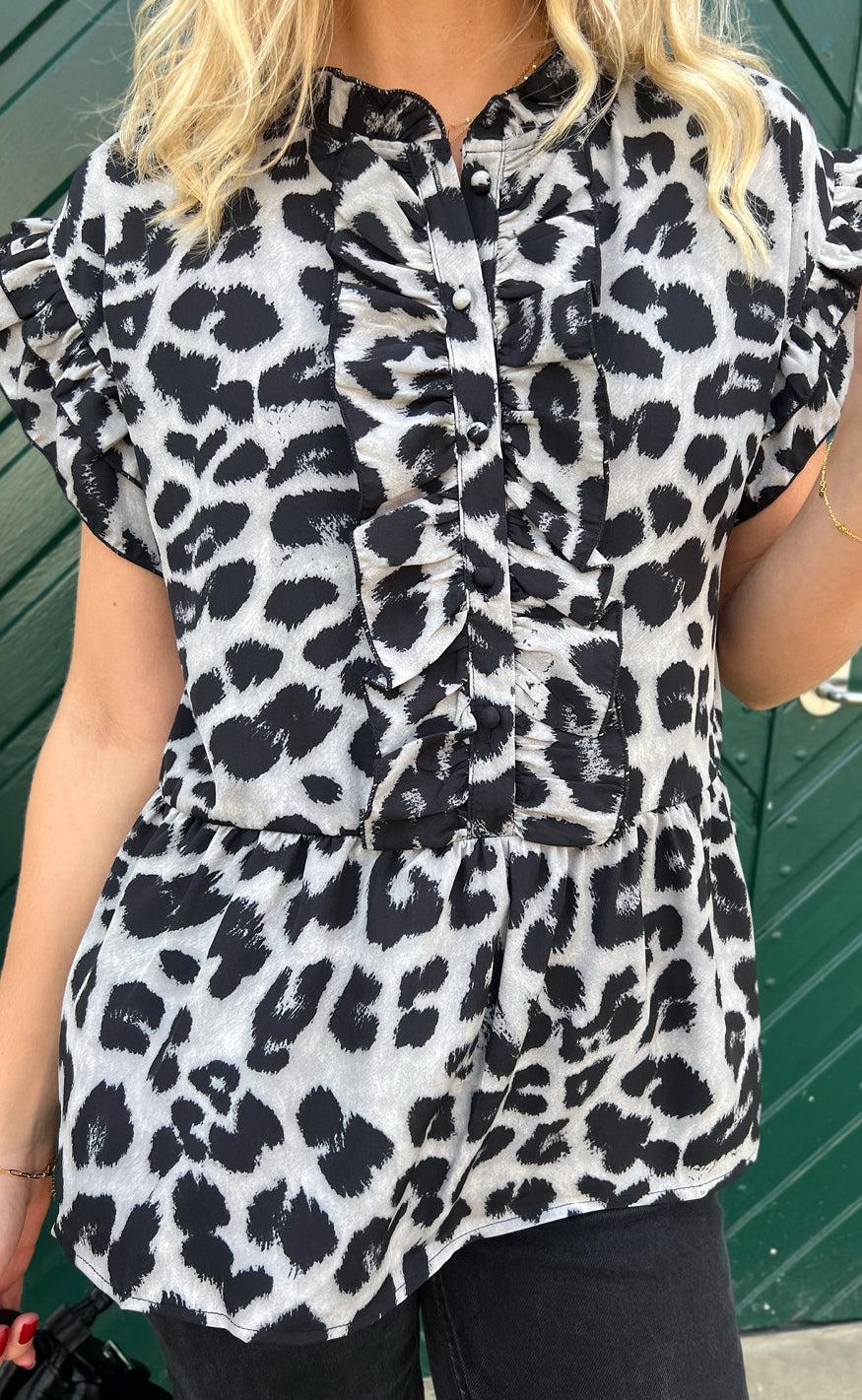 Say Ina Copenhagen Top Freya Grey Leopard