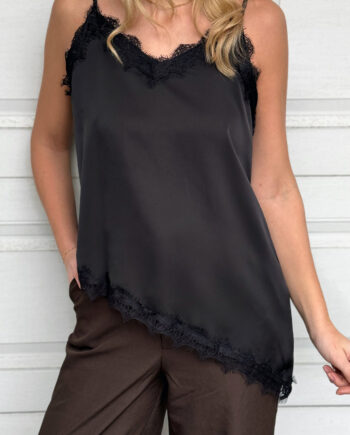 Say Ina Copenhagen Top Lavi Lace Black Satin