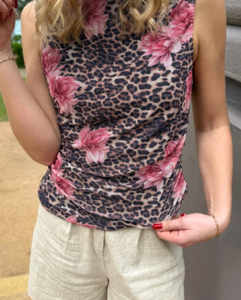 Say Ina Copenhagen Top Martina Mesh Leopard   Flower