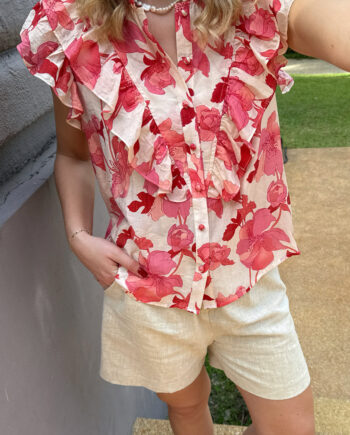 Say Ina Copenhagen Top Zita Pink Flowers