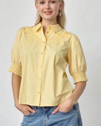 Sisters Point Skjorte Isola-ss17 Yellow Stripes