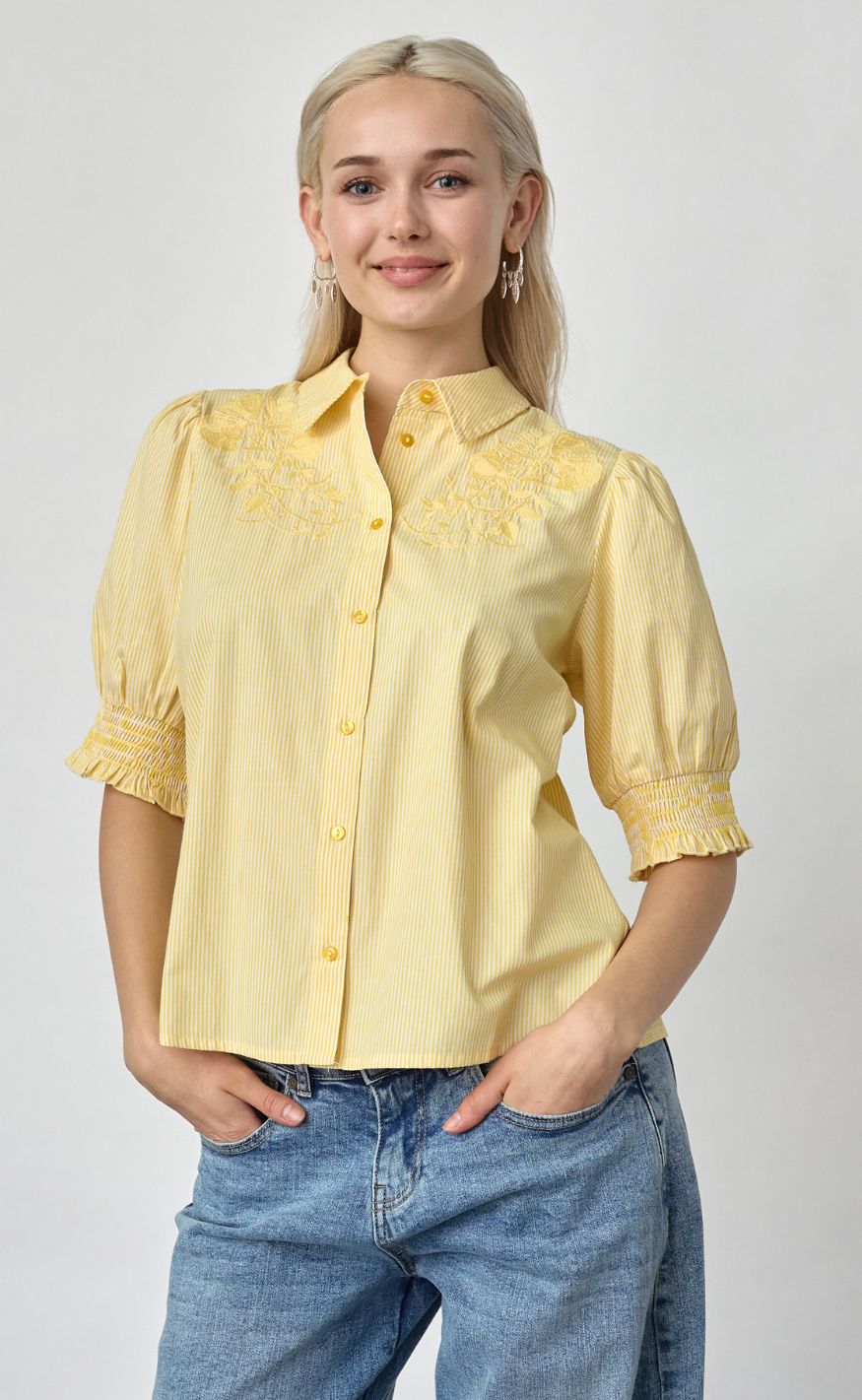 Sisters Point Skjorte Isola-ss17 Yellow Stripes