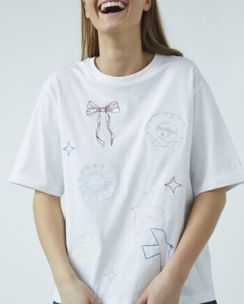 Sisters Point  -shirt Heda-loose Ss14 White Multi