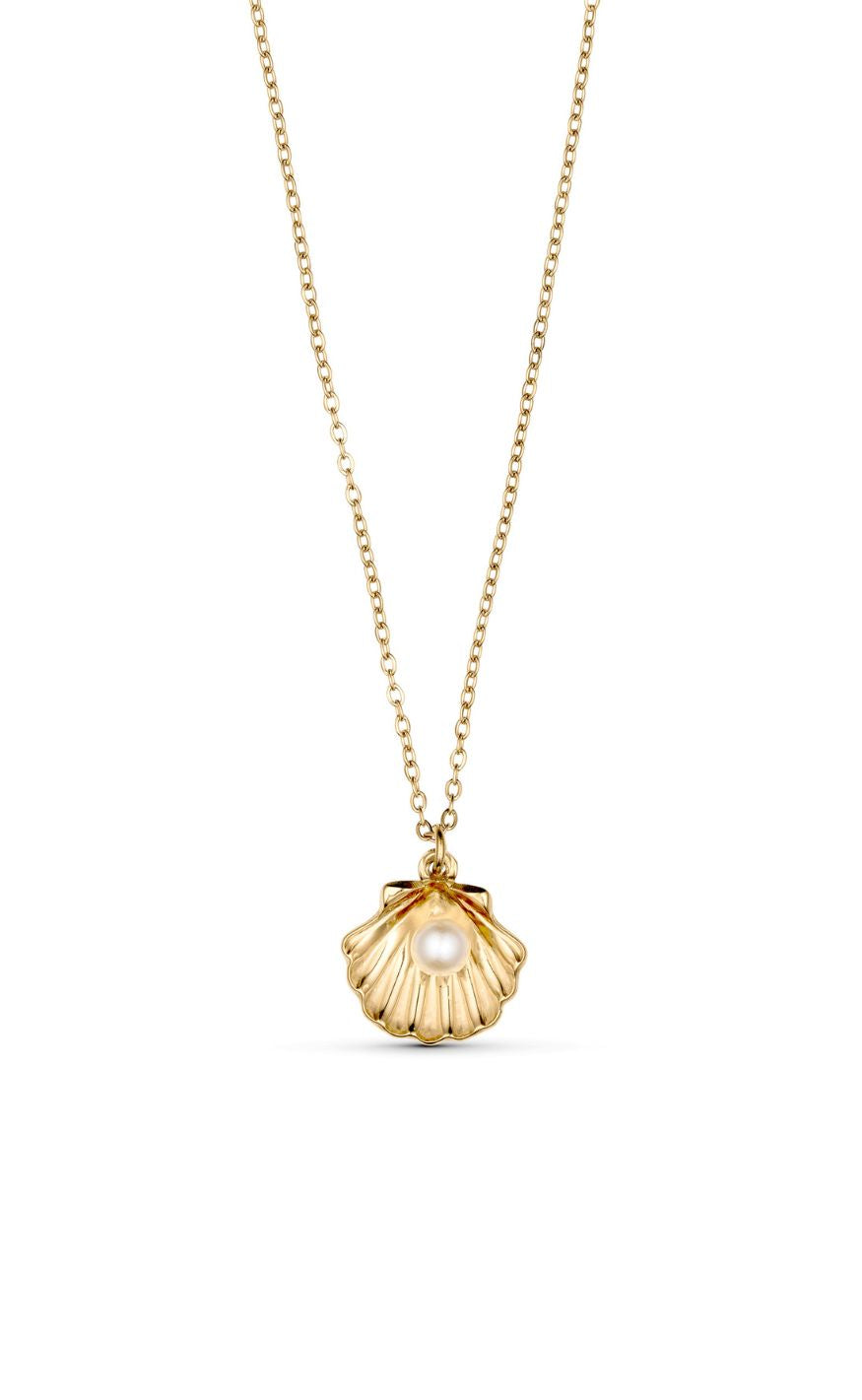 Smykkeli Copenhagen Halskæde Shiny Shell Gold Colour