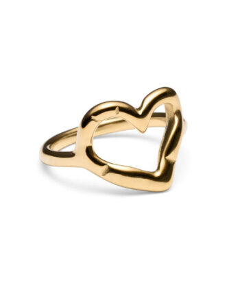 Smykkeli Copenhagen Ring Big Heart Gold Colour