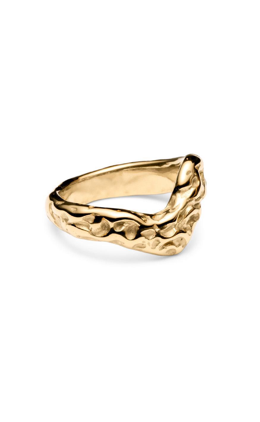 Smykkeli Copenhagen Ring Helena Hammered Golden