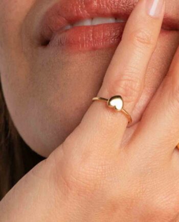 Smykkeli Copenhagen Ring Houston Heart Gold Colour