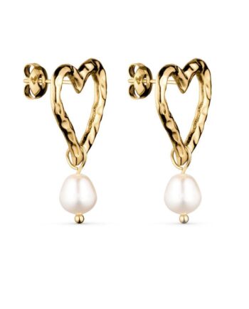 Smykkeli Copenhagen øreringe Bella Heart Gold Colour