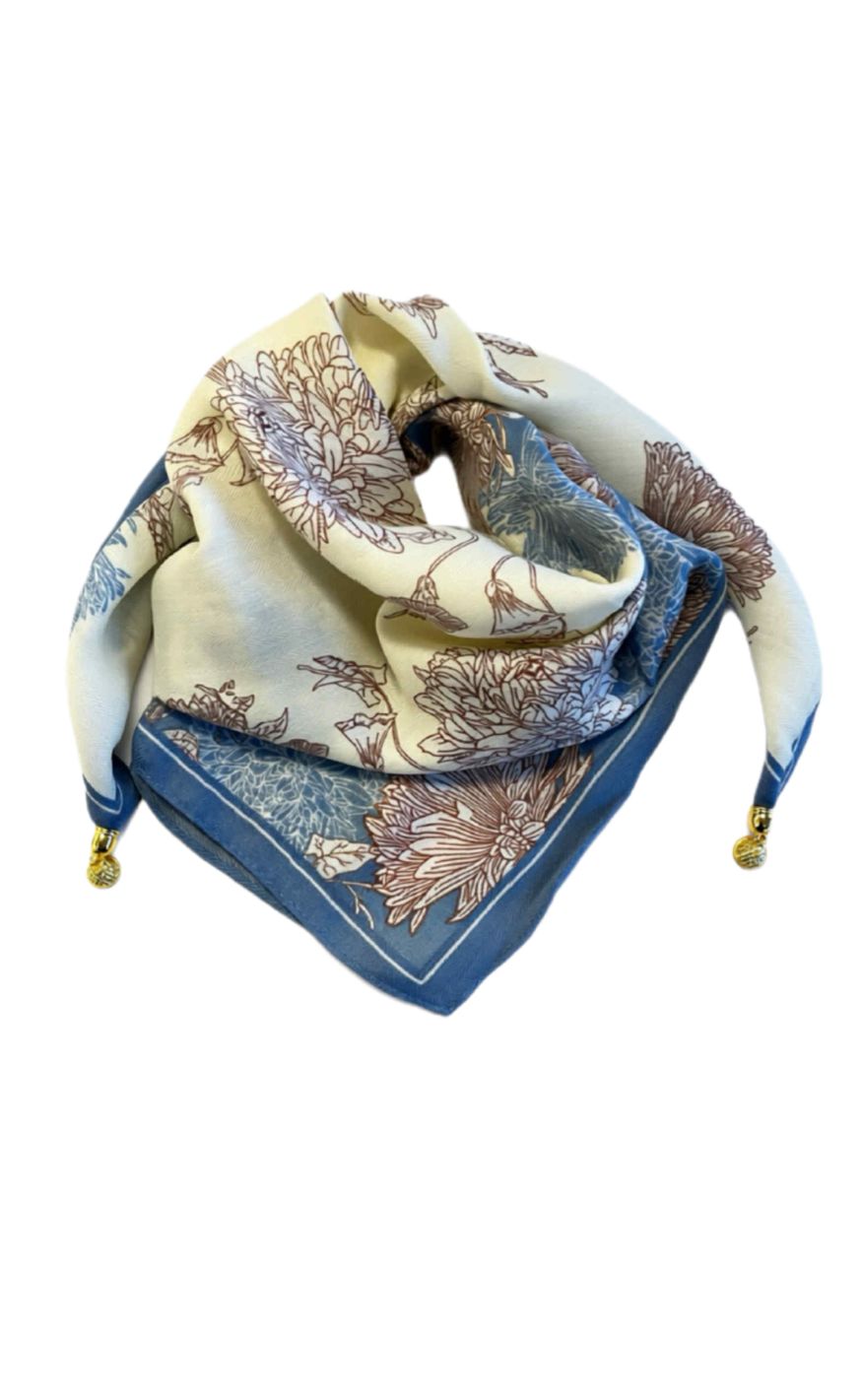 Tim Simonsen Tørklæde Franny Jewelry Blue Flower