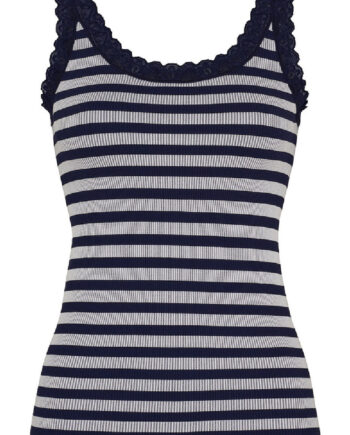 Tim   Simonsen Top Isa Rib Blu Bianco