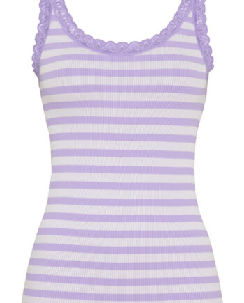 Tim   Simonsen Top Isa Rib Lavanda Bianco