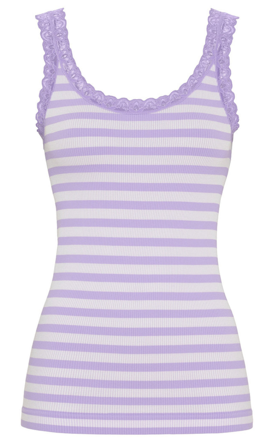 Tim Simonsen Top Isa Rib Lavanda Bianco