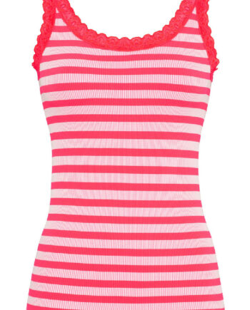 Tim   Simonsen Top Isa Rib Scarlatto Bianco