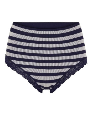 Tim   Simonsen Trusser Isa Stripe Rib Midi Lace Blu Bianco
