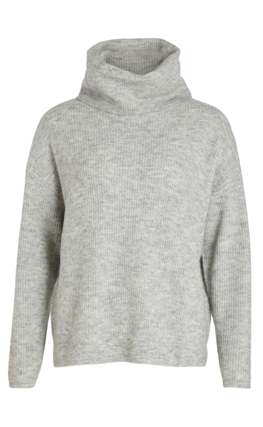 Vila Striktrøje Cilia Light Grey Melange