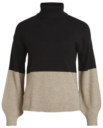 Vila Striktrøje Ril Blocking Roll Black Natural