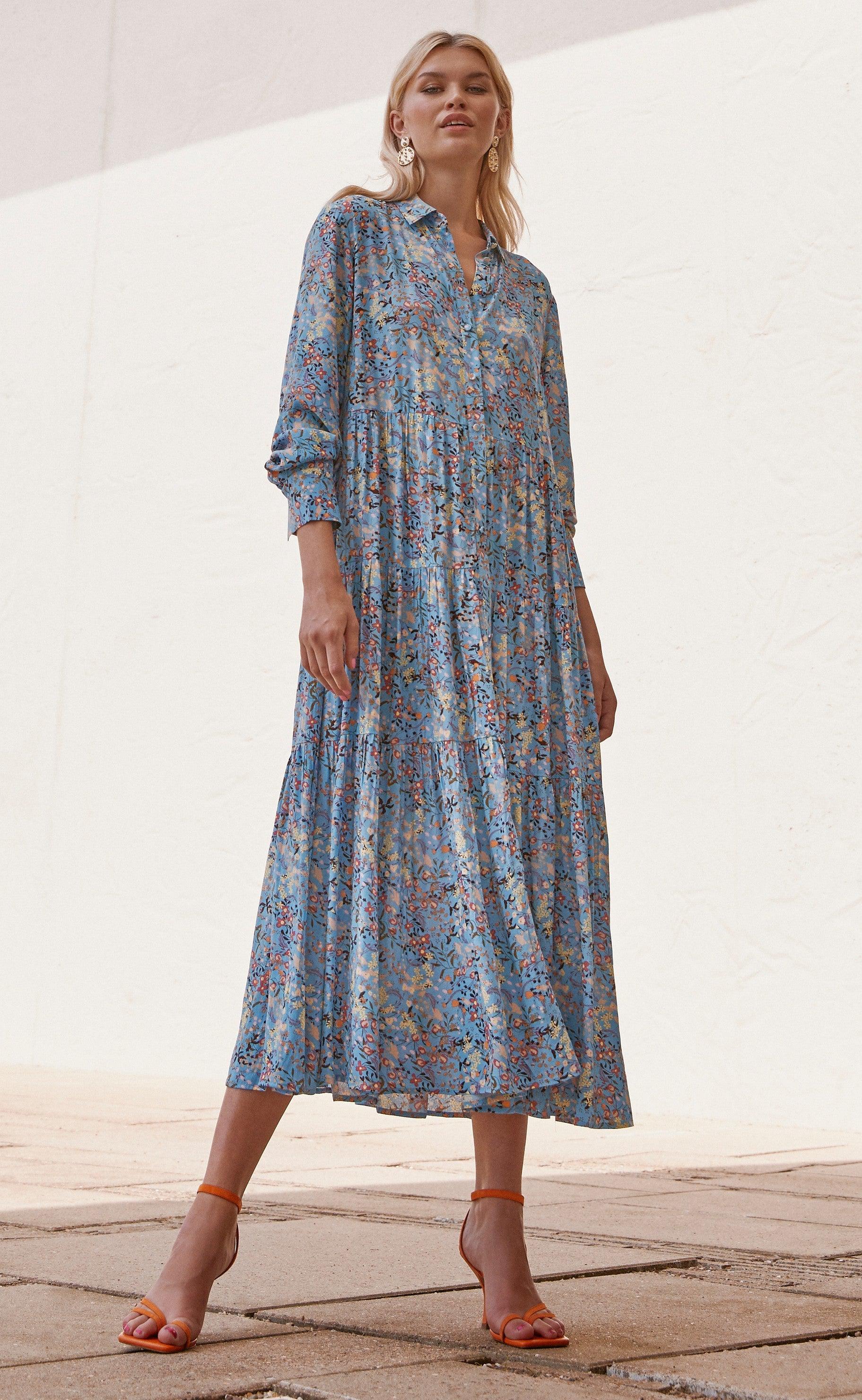 Yas Kjole Santos Dusk Blue