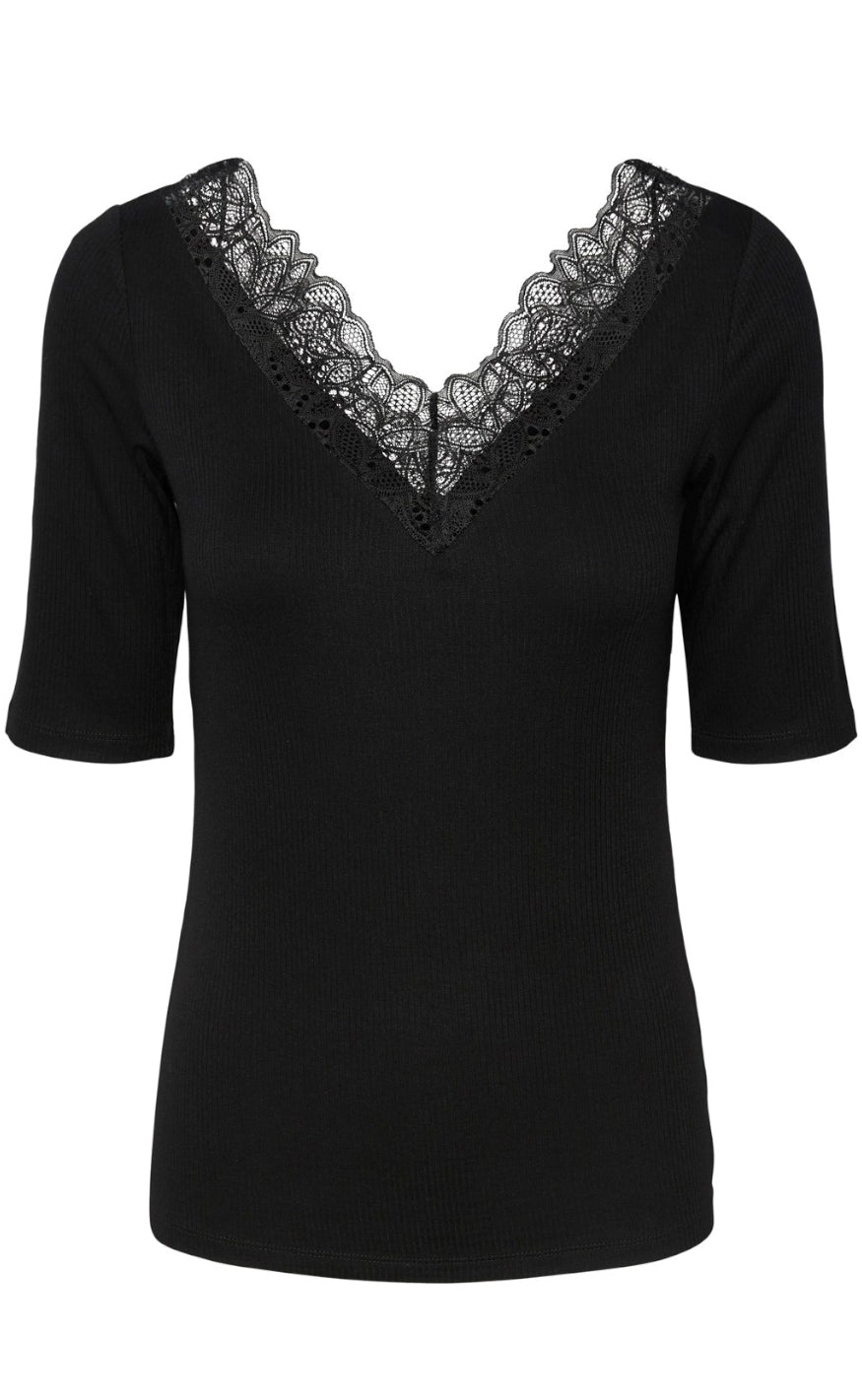 Yas  -shirt Elle  -neck Black