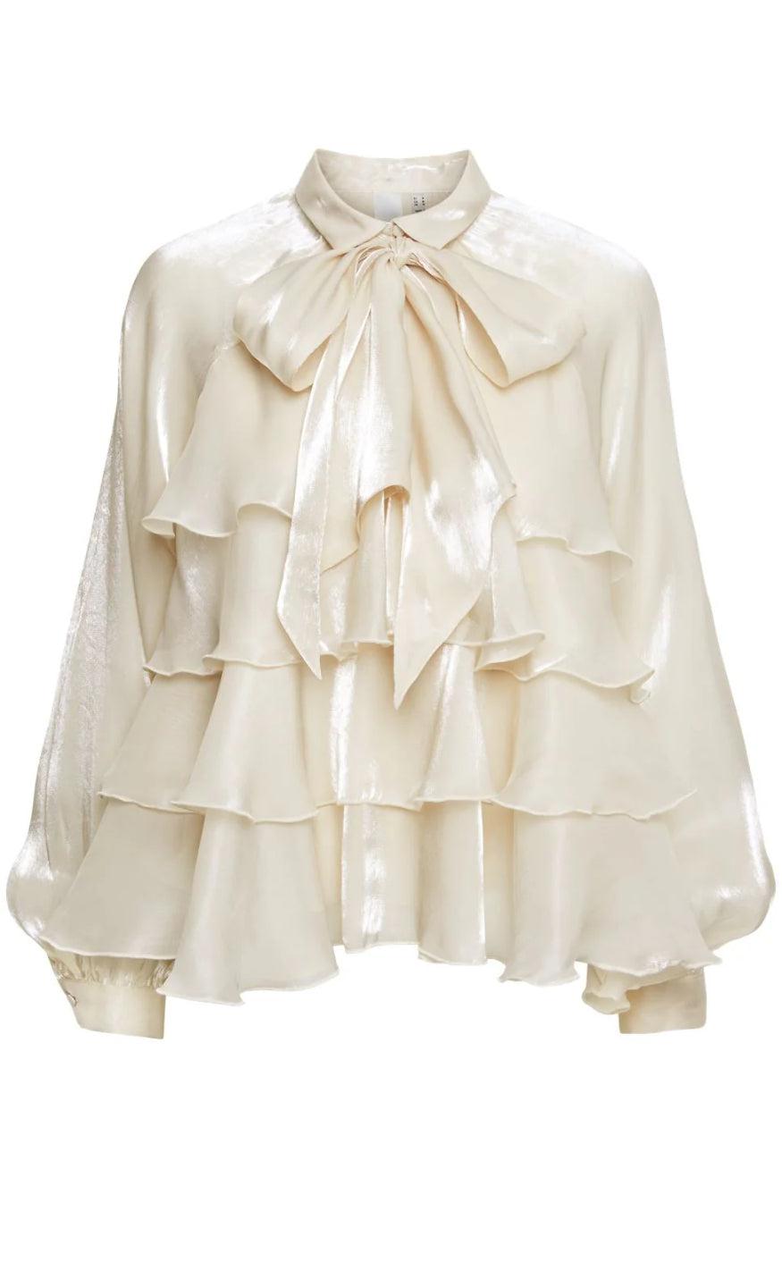 Yas Top Eloise Pearled Ivory