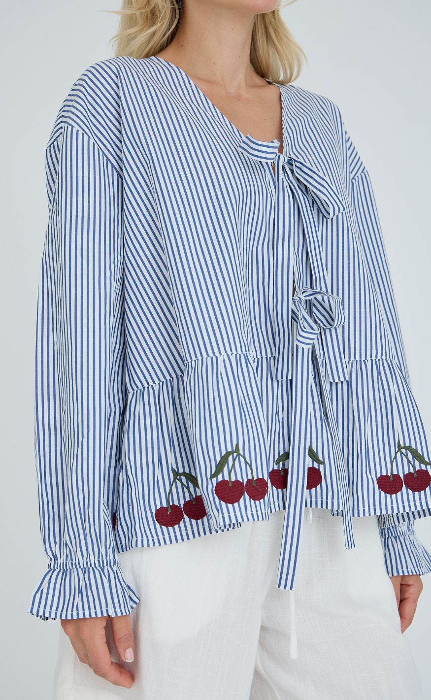 -view Bluse Alize Blue White Stribe