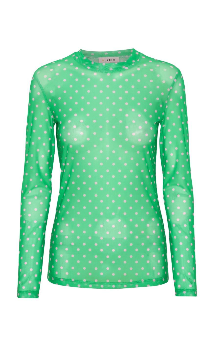 -view Bluse Silke Mesh Green